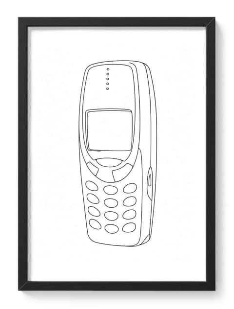 Nokia 3310 Classic Mobile Phone Line Drawing